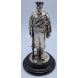 A Victorian silver inkwell in the form of a naval man by H.M.Emanuel & Son Portsea, the brim of