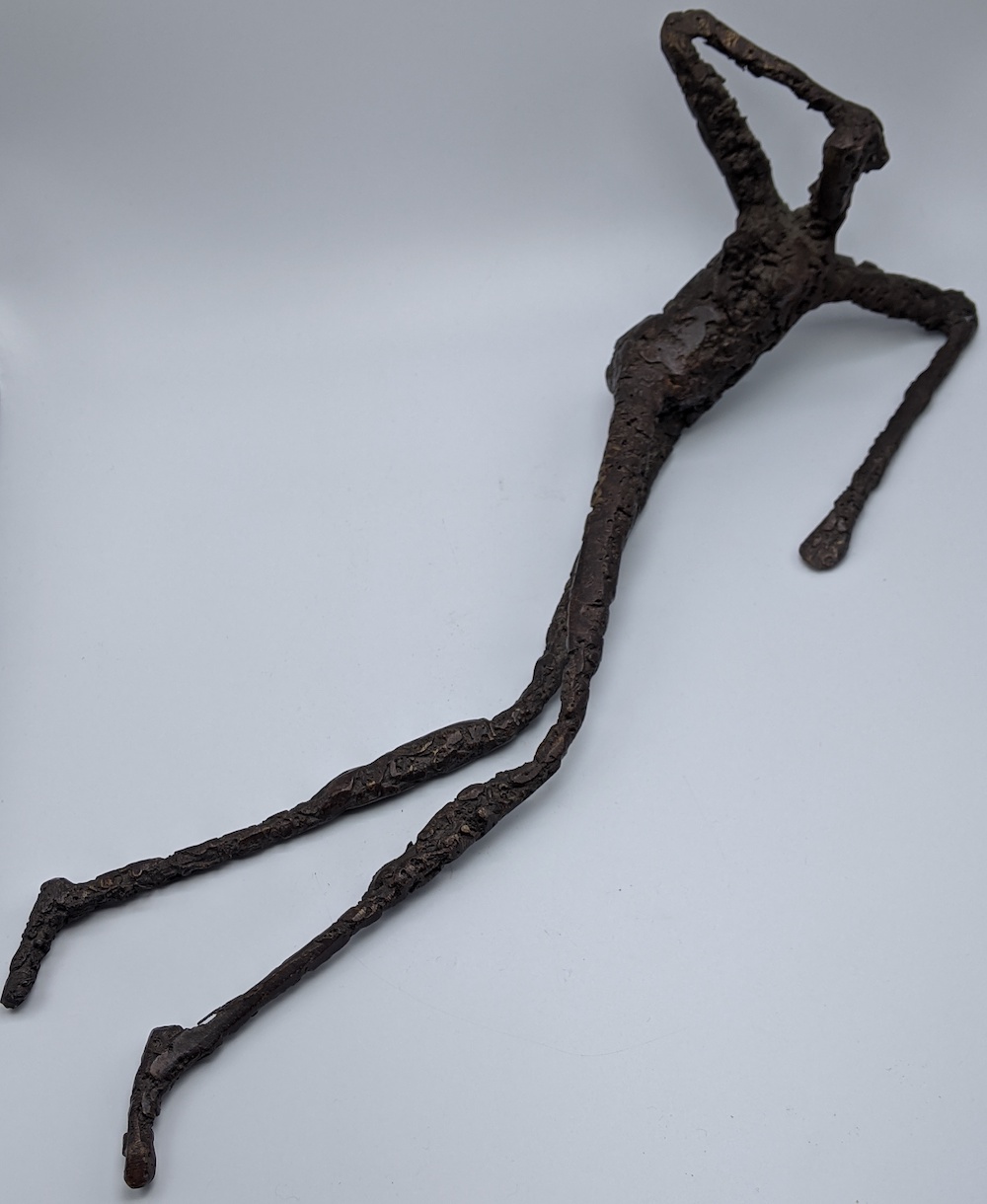 After Alberto Giacometti, a reclining nude study, bronze, L.42cm - Image 2 of 2