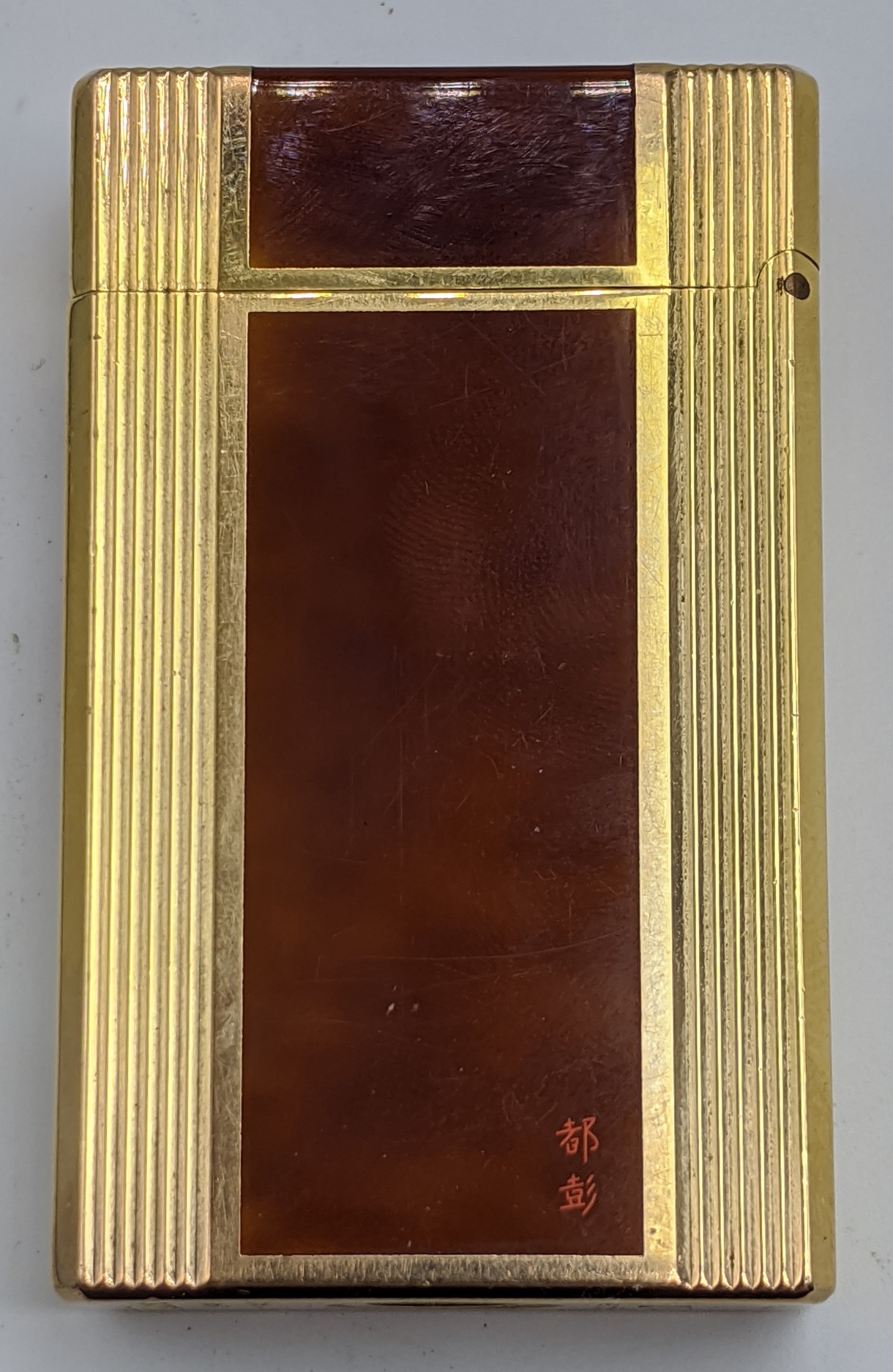 S.T. Dupont gold plated lighter, laque de chine edition