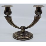 A Chinese export silver candelabra, bearing Ye Ching makers mark. Gradual fluted stems connected