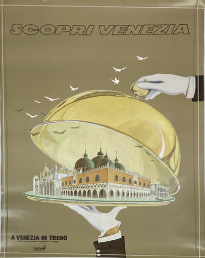 Train poster Scopri Venezia, A Venezia in treno W68cm H98cm