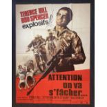 A vintage film poster, Terence Hill, Bud Spencer, Explosifs!, Attention, on va sa facher