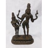 An Indian Hindu bronze of Shiva and Pirani, H.41cm