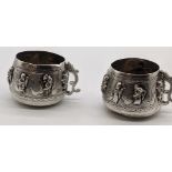 A pair of Chinese late 19th century export silver toddy cups, De Xing Cheng marks to base, 42g, H.
