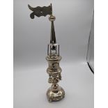 A late 19th century Russian silver Havdalah spice tower, Moscow, 1881, 161g, H.35cm