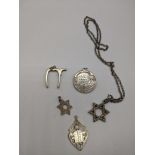 5 Jewish silver pendants