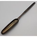 A George II silver bone marrow scoop by Elizabeth Oldfield, hallmarked London, 1752, three letter