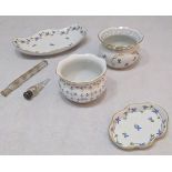2 Herend of Hungary bowls and 2 Herend dishes, together with 2 glass scent scent bottles