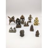 A collection of 10 Indian and Eastern bronzes, antiquities interest