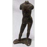 Eric Schilisky (1898-1974), male nude, plaster sculpture, signed to base, H.44cm