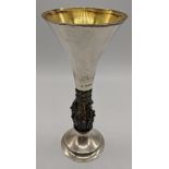 Hector Miller for Aurum, Kings College Chapel silver goblet, trumpet shaped bowl above a gilt