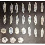 24 19th century mother of pearl gaming counters (24)