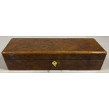 Hillwood of London burr walnut veneered watch box, L.37cm