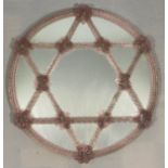 Star of David pink glass mirror, D.52cm