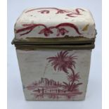 18th century soft-paste porcelain pin box, Marseille, H.8.5cm W.6cm