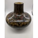 A Chinese 19th century flambe glazed vase, four character mark to base, H.20cm
