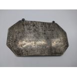 A rare Turkish silver torah breastplate, circa 1800, 253g, L.18cm