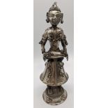 An early 20th century South Indian silver model of a musician, probably Kerala, India, 195g, H.22cm