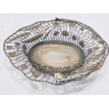 A George III basket, wheat sheaf, grapes and leaf decoration, swing handle, five crests,