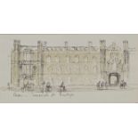Sir Hugh Casson (British, 1910-1999), Corpus Christie College, Cambridge, pen and ink and wash, H.