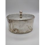 An Italian silver tea caddy, gilt interior, 800 marks and another for Florence, 529g, H.11cm W.15cm