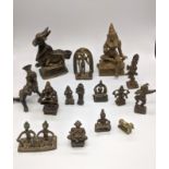 A collection of 15 Indian and Eastern bronzes, antiquities interest