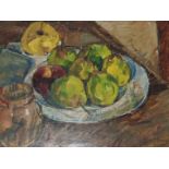 Russell Dorey (20th century British School), Still Life of Pears, 1983, oil on board, signed lower