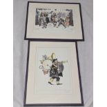 2 Jewish musical prints, signed in pencil