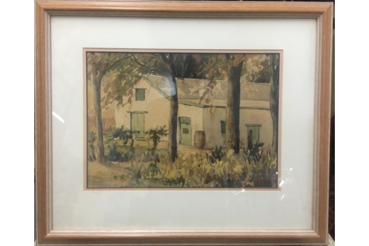 John Williams (20th century South African), a Capelands farmhouse, watercolour, signed lower left in