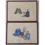 A pair of Chinese 19th century watercolours on paper, H.22cm W.32cm