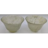 A pair of Chinese jade bowls H.6cm D.9.5cm