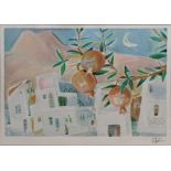 Nachum Gutman, (Israeli, 1898-1980), a landscape scene, lithograph, signed within plate lower right,