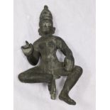 A very heavy large Indian bronze of Krishna, H.52cm