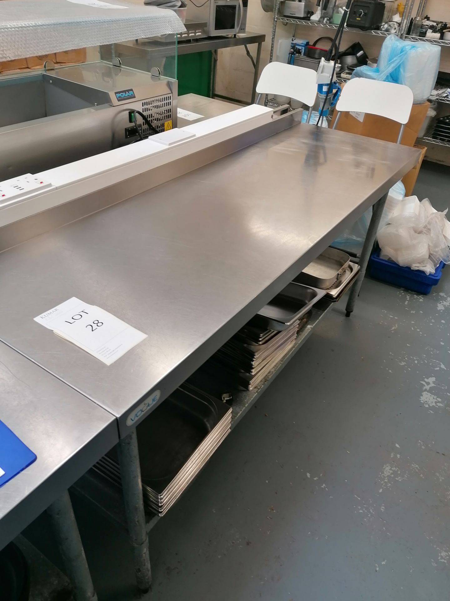 Vogue S/S prep table 180cmx60cmx90cm contents not included