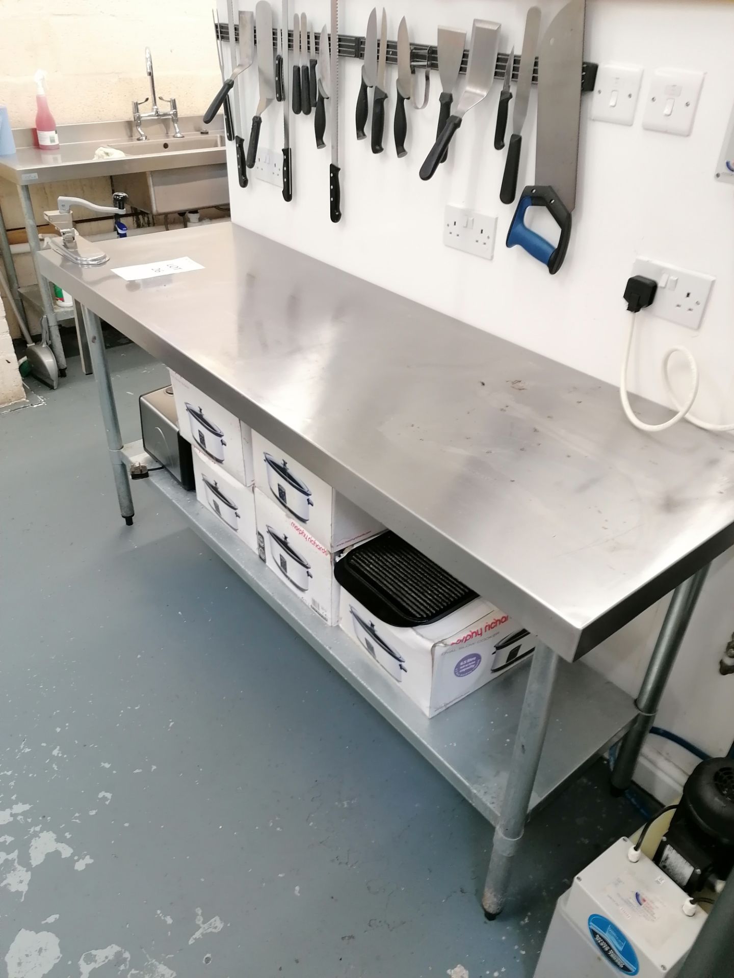 Vogue S/S prep table with tin opener 180cmx60cmx90cm contents not included - Image 2 of 3