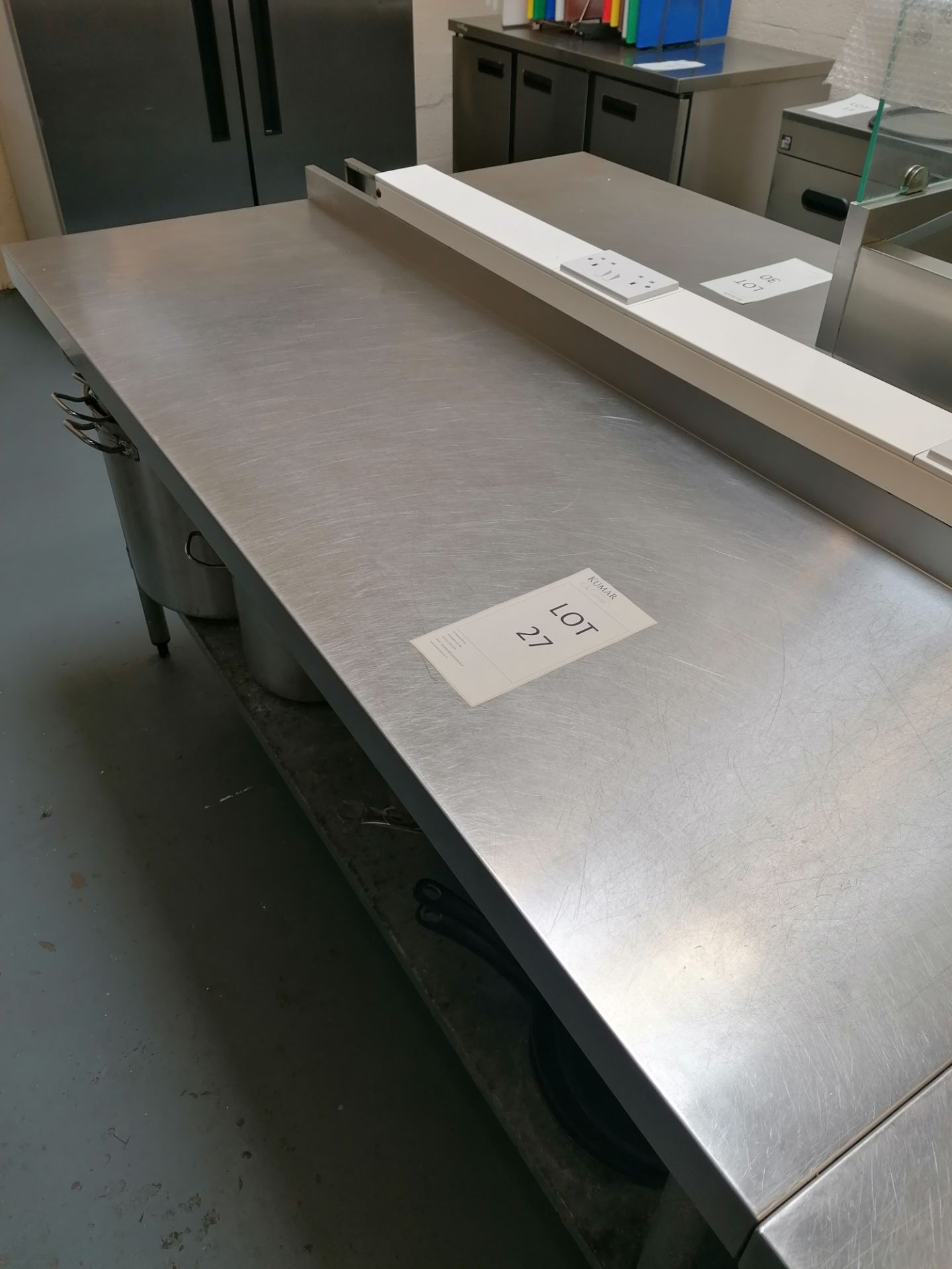 Vogue S/S prep table with tin opener 180cmx60cmx90cm contents not included