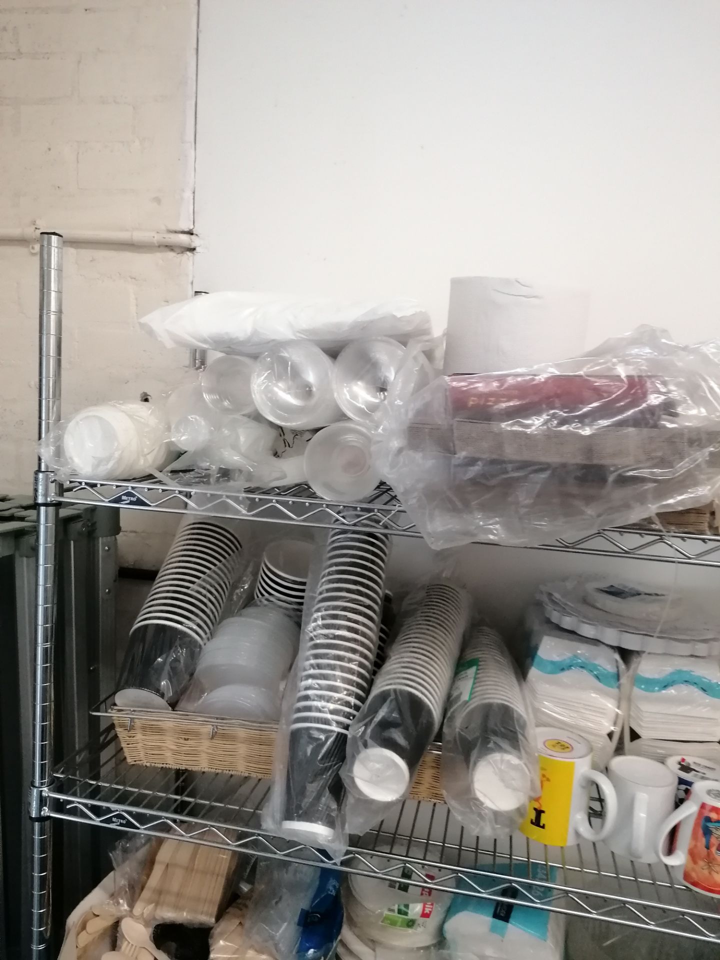 Quantity of disposable containers -cups -trays , Shelves not included - Image 3 of 9