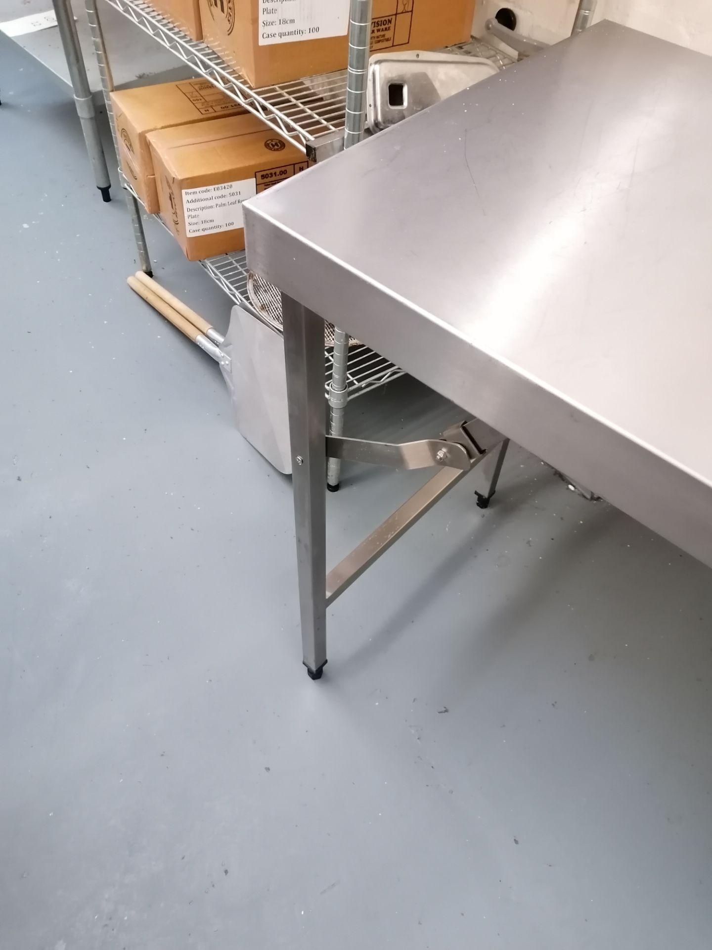 Vouge S/S foldable Prep Table 180cmx60cmx90cm contents not included - Image 3 of 4