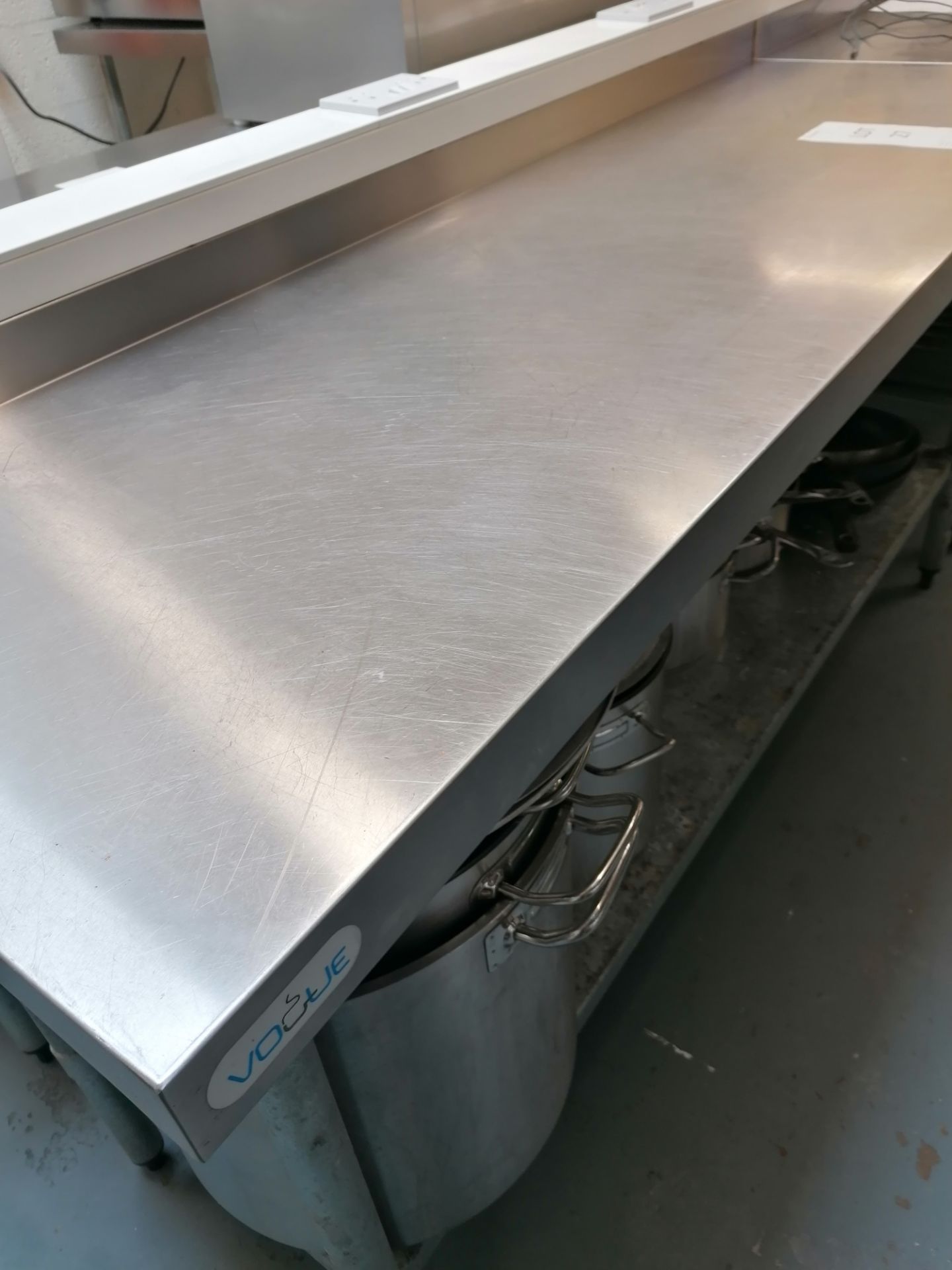 Vogue S/S prep table with tin opener 180cmx60cmx90cm contents not included - Image 2 of 3