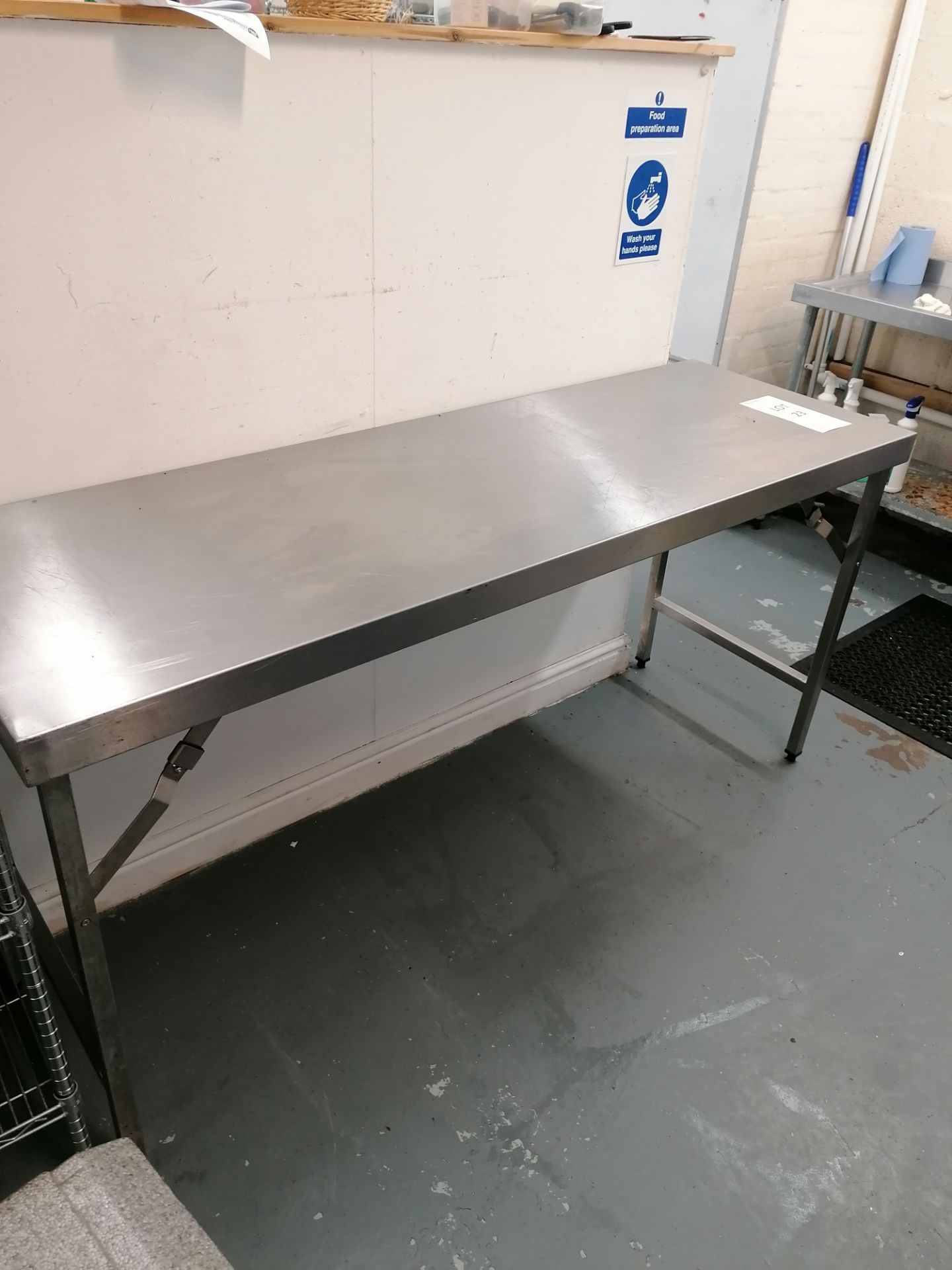 S/S foldable Prep Table 180cmx60cmx90cm Contents not included - Image 2 of 4