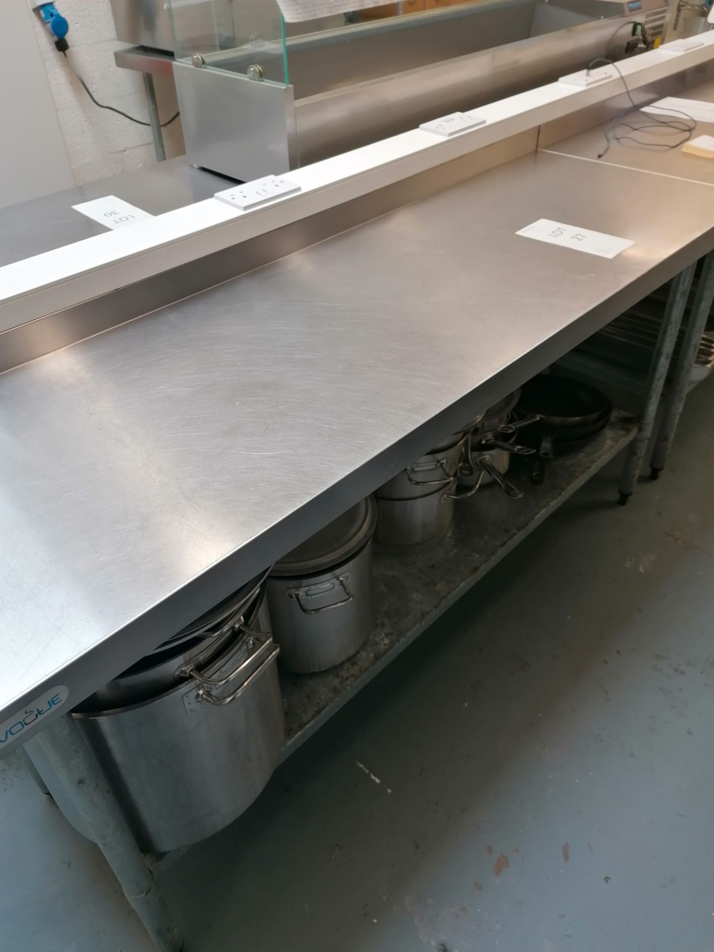 Vogue S/S prep table with tin opener 180cmx60cmx90cm contents not included - Image 3 of 3