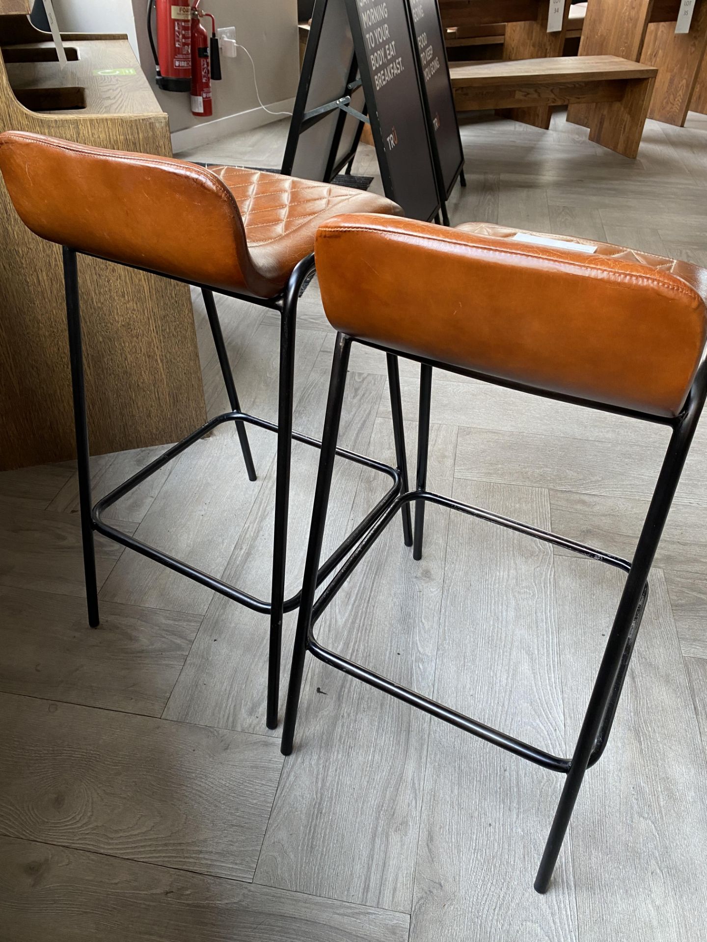 2x Leather Upholstered Bar Stools - New Cost £120 per stool - Image 4 of 4