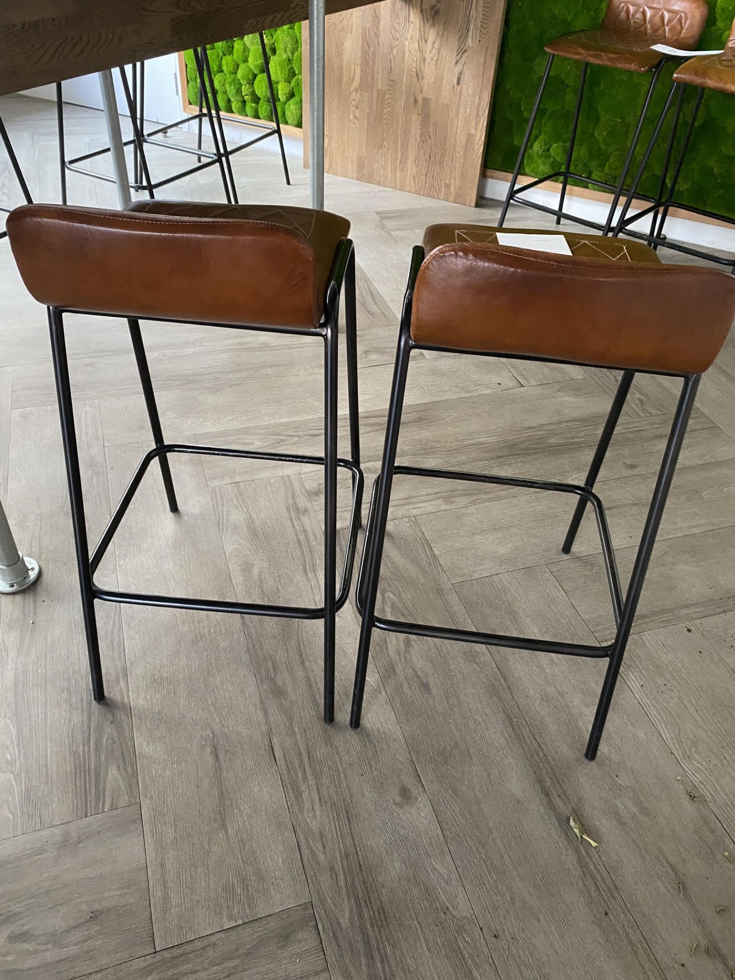 2x Leather Upholstered Bar Stools - New Cost £120 per stool - Image 3 of 4