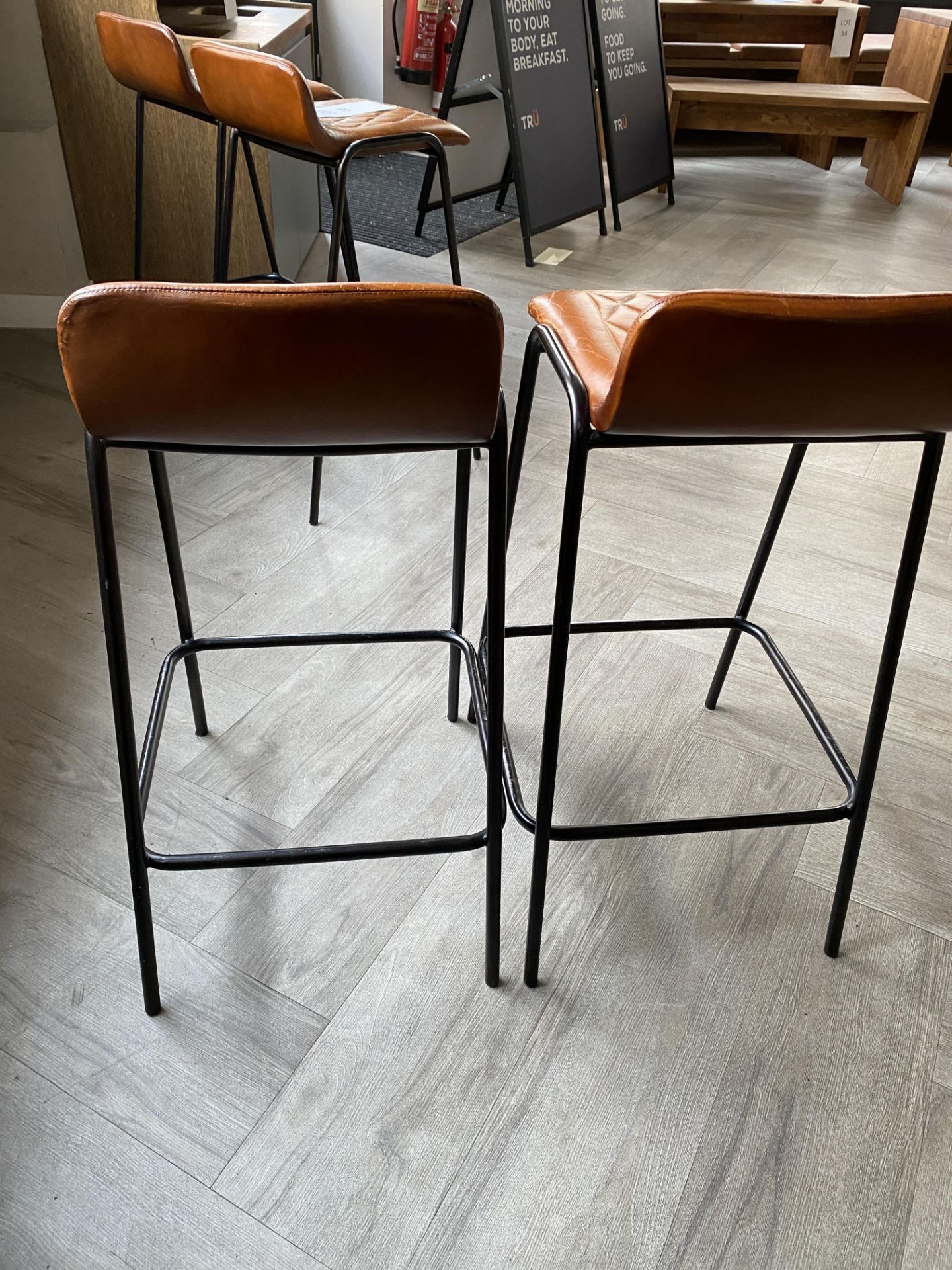 2x Leather Upholstered Bar Stools - New Cost £120 per stool - Image 3 of 4