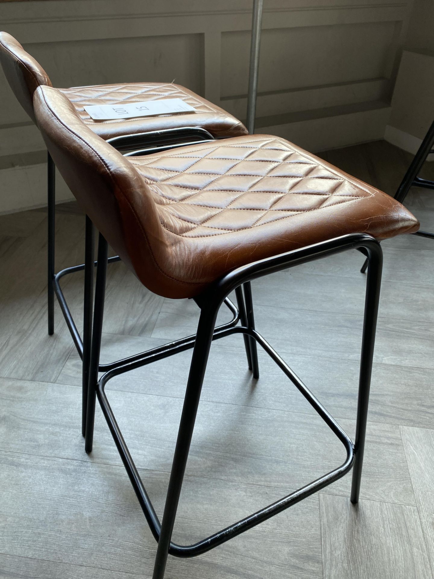 2x Leather Upholstered Bar Stools - New Cost £120 per stool - Image 4 of 4