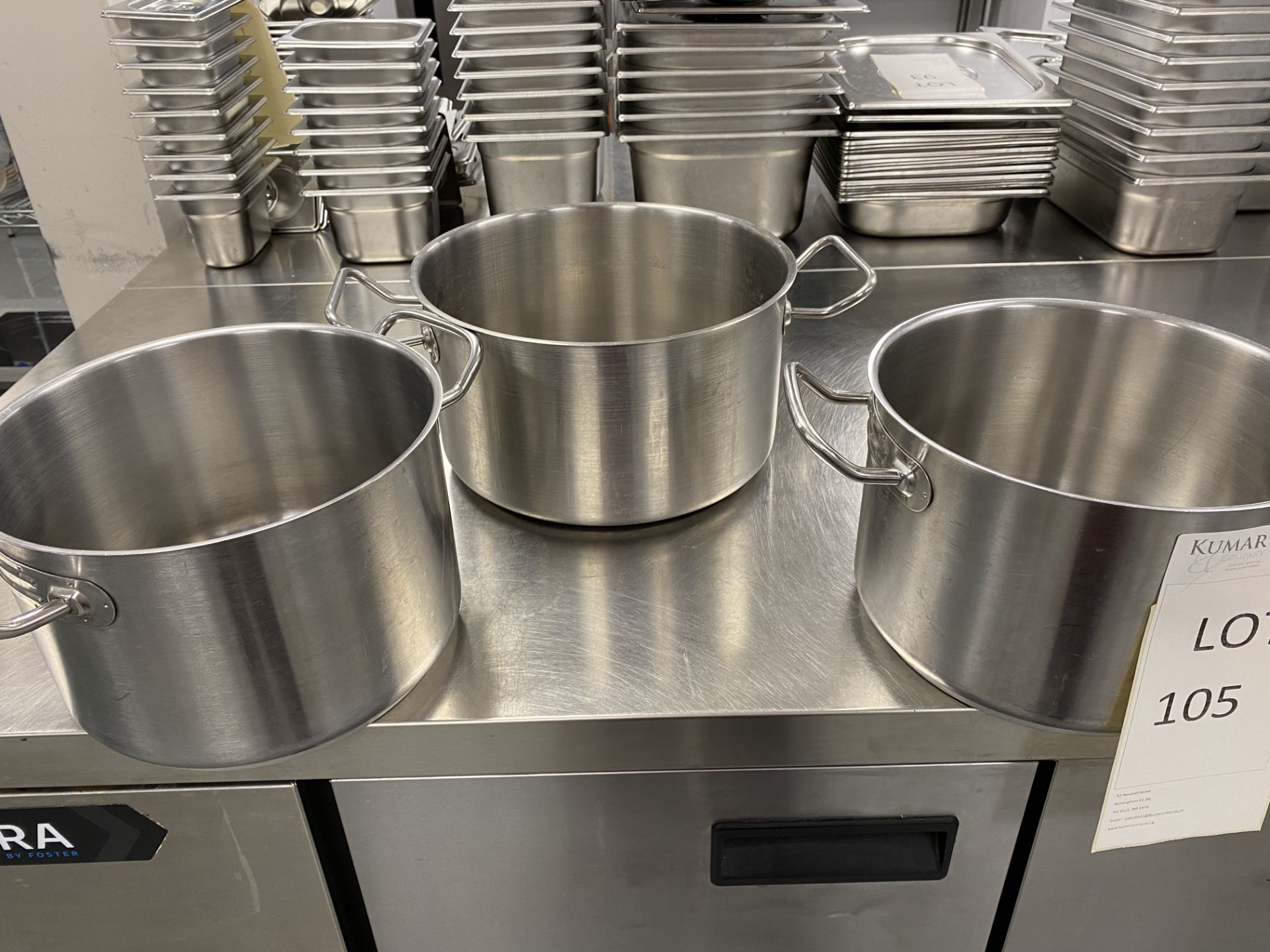 Set of 3 Stainless Steel Stock Pots, Assorted Sizes