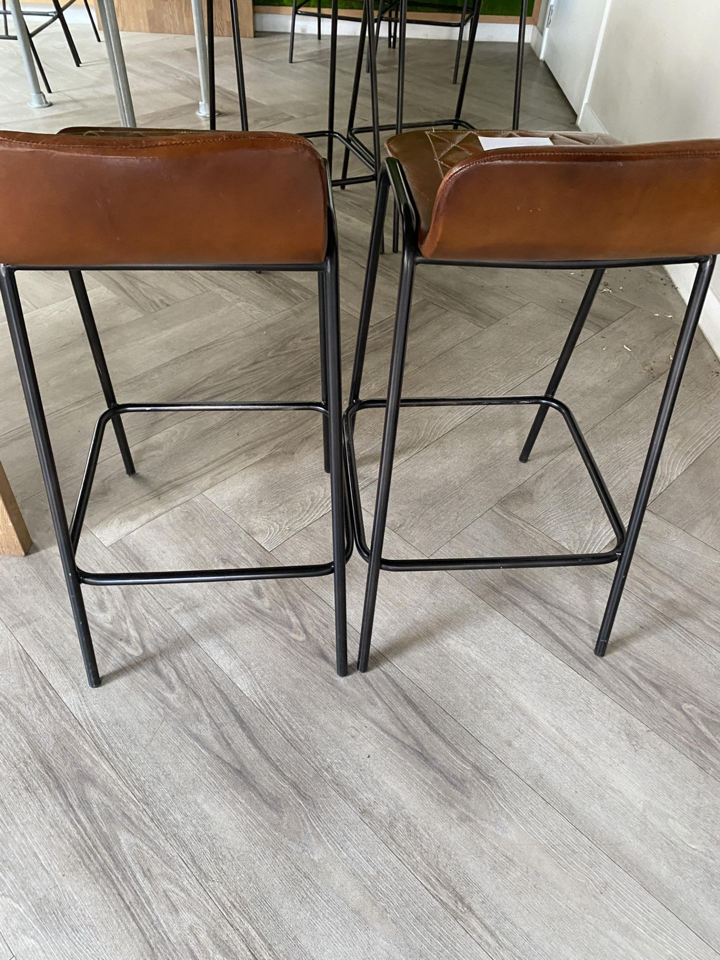 2x Leather Upholstered Bar Stools - New Cost £120 per stool - Image 3 of 4