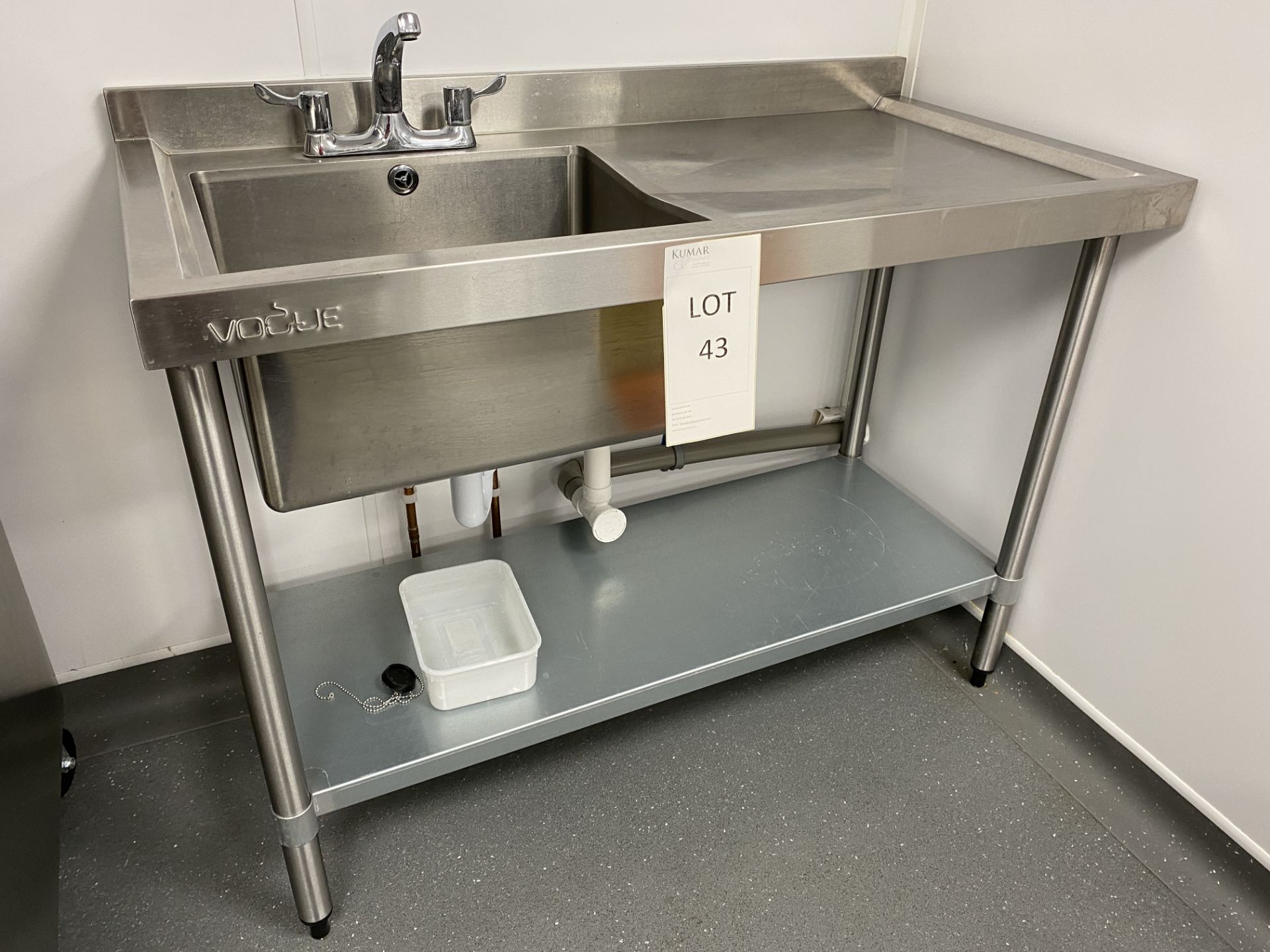 Vogue Stainless Steel Bowl Square Sink with Mixter Tap and Flowjet - Dimensions W - 1200mm x D - - Image 4 of 4