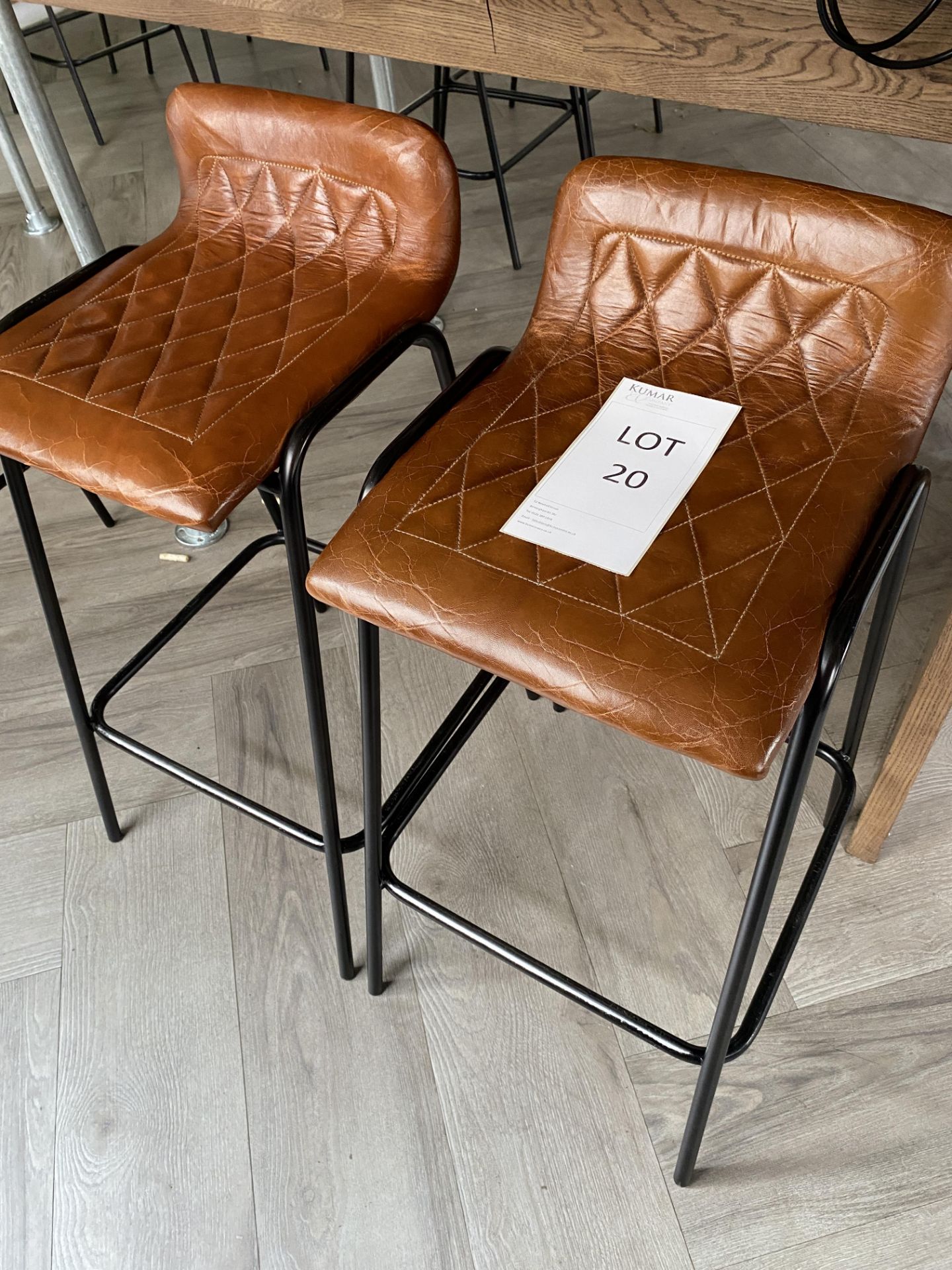 2x Leather Upholstered Bar Stools - New Cost £120 per stool