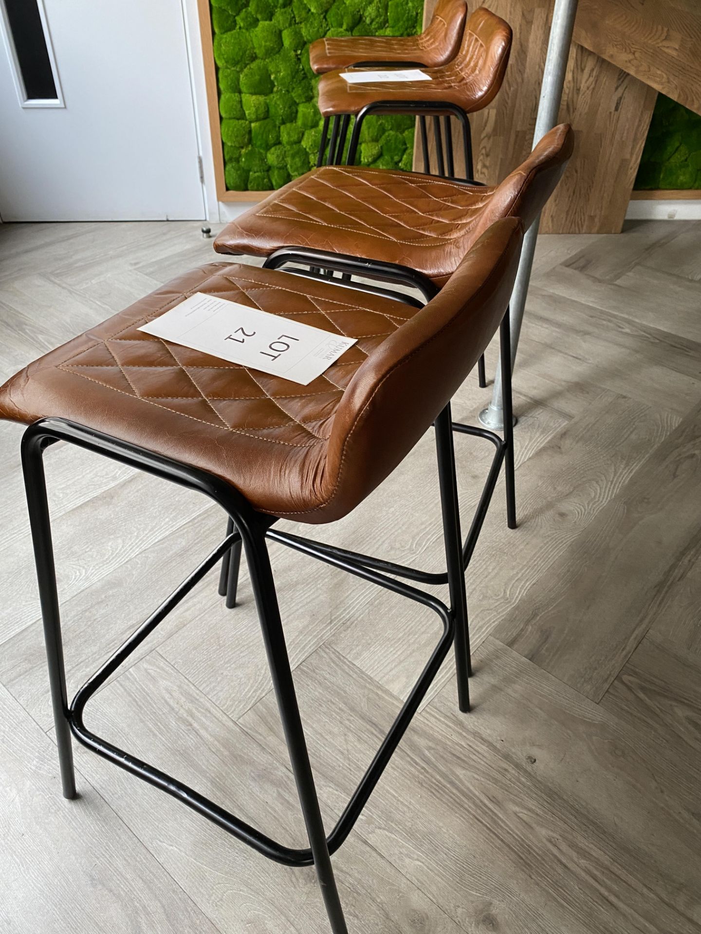 2x Leather Upholstered Bar Stools - New Cost £120 per stool - Image 3 of 3